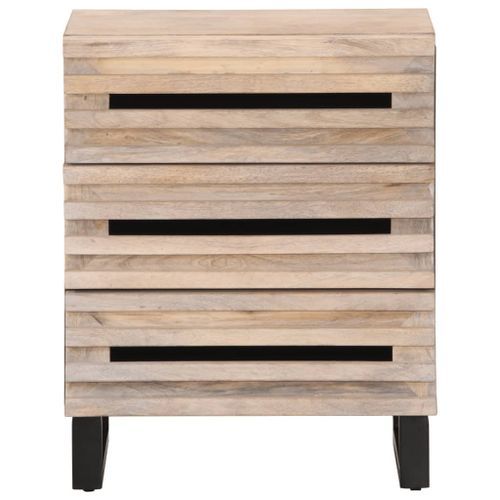 Table de chevet 50x34x62 cm bois de manguier solide - Photo n°2; ?>