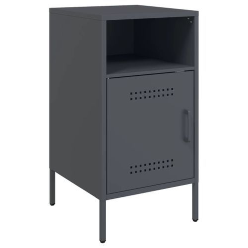 Table de chevet anthracite 36x39x68 cm acier laminé à froid - Photo n°2; ?>