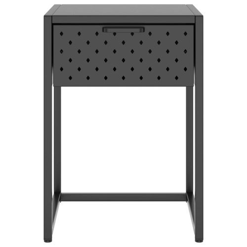 Table de chevet Anthracite 38x35x54 cm Acier - Photo n°3; ?>