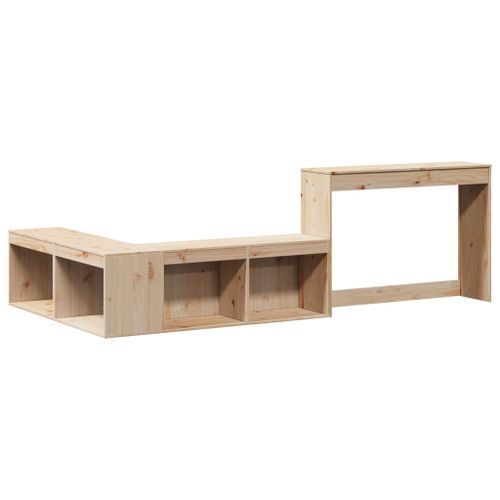 Table de chevet avec bureau 222x107x75 cm bois de pin massif - Photo n°3; ?>