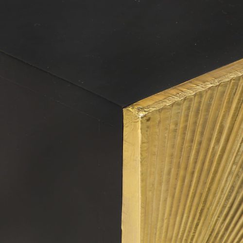 Table de chevet avec front en laiton 40x30x50cm Manguier massif - Photo n°3; ?>