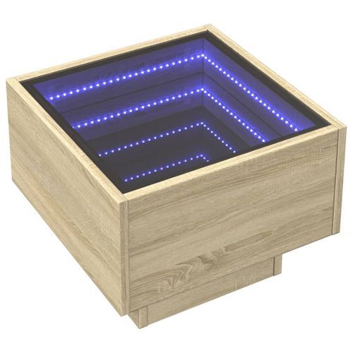 Table de chevet avec LED infini chêne sonoma 40x40x30 cm - Photo n°3; ?>