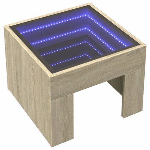 Table de chevet avec LED infini chêne sonoma 40x40x30 cm - Photo n°3; ?>