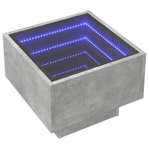 Table de chevet avec LED infini gris béton 40x40x30 cm - Photo n°3; ?>