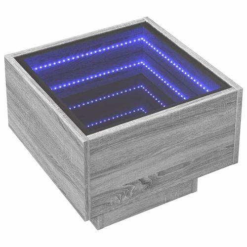 Table de chevet avec LED infini sonoma gris 40x40x30 cm - Photo n°3; ?>