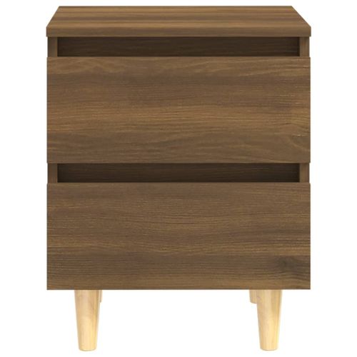 Table de chevet avec pieds en bois Chêne marron 40x35x50 cm - Photo n°3; ?>