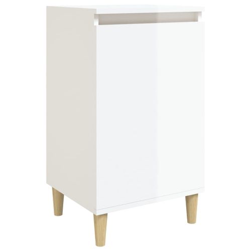 Table de chevet blanc brillant 40x35x70 cm bois d’ingénierie - Photo n°2; ?>
