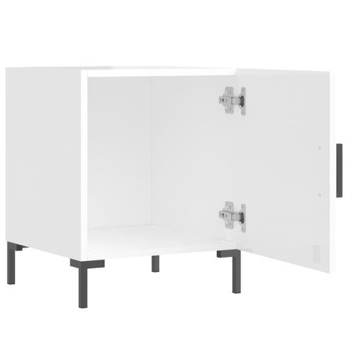 Table de chevet blanc brillant 40x40x50 cm bois d’ingénierie - Photo n°3; ?>