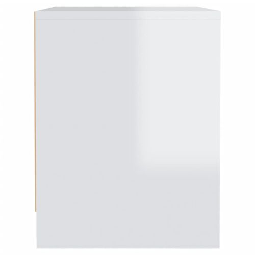 Table de chevet Blanc brillant 45x34x44,5 cm - Photo n°3; ?>