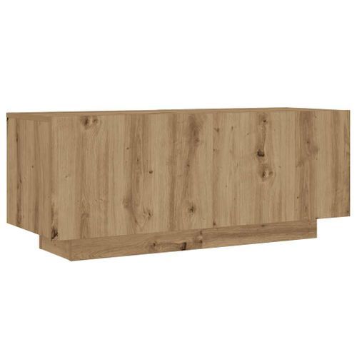 Table de chevet chêne artisanal 100x35x40 cm bois d’ingénierie - Photo n°2; ?>