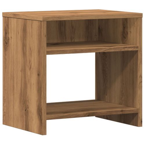 Table de chevet chêne artisanal 40x30x40 cm bois d'ingénierie - Photo n°2; ?>