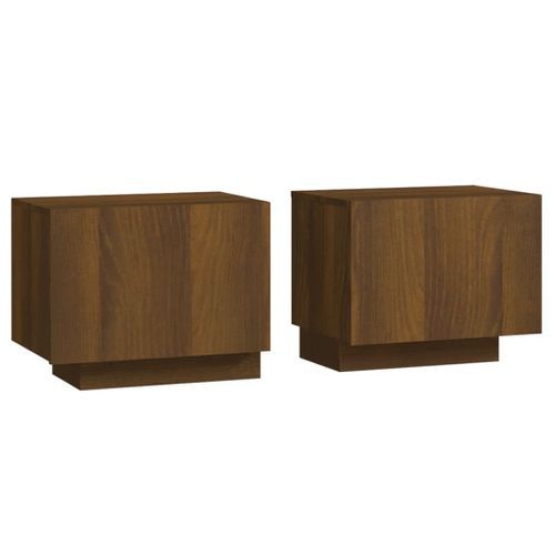 Table de chevet Chêne marron 100x35x40 cm Bois d'ingénierie - Photo n°2; ?>