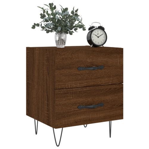 Table de chevet chêne marron 40x35x47,5 cm bois d’ingénierie - Photo n°3; ?>