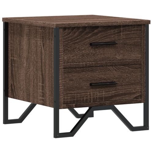 Table de chevet chêne marron 40x41x40 cm bois d’ingénierie - Photo n°2; ?>