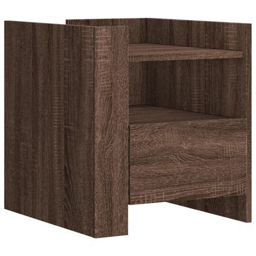 Table de chevet chêne marron 45x50x50 cm bois d’ingénierie - Photo n°2; ?>