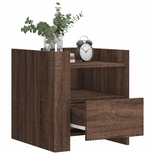 Table de chevet chêne marron 45x50x50 cm bois d’ingénierie - Photo n°3; ?>