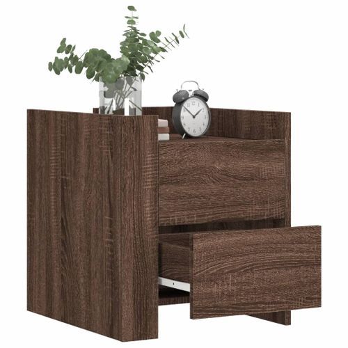 Table de chevet chêne marron 45x50x50 cm bois d’ingénierie - Photo n°3; ?>