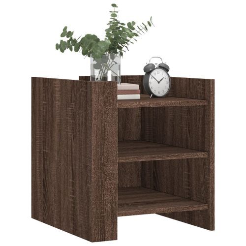 Table de chevet chêne marron 45x50x50 cm bois d’ingénierie - Photo n°3; ?>