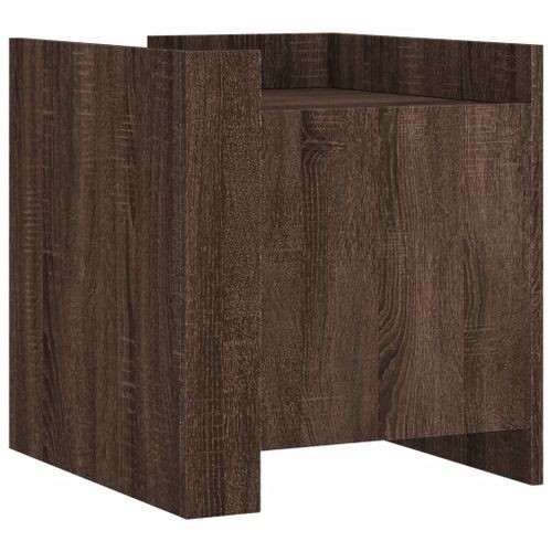 Table de chevet chêne marron 45x50x50 cm bois d’ingénierie - Photo n°2; ?>