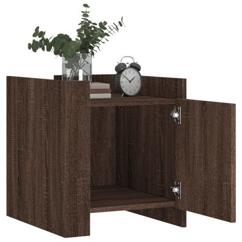 Table de chevet chêne marron 45x50x50 cm bois d’ingénierie - Photo n°3; ?>