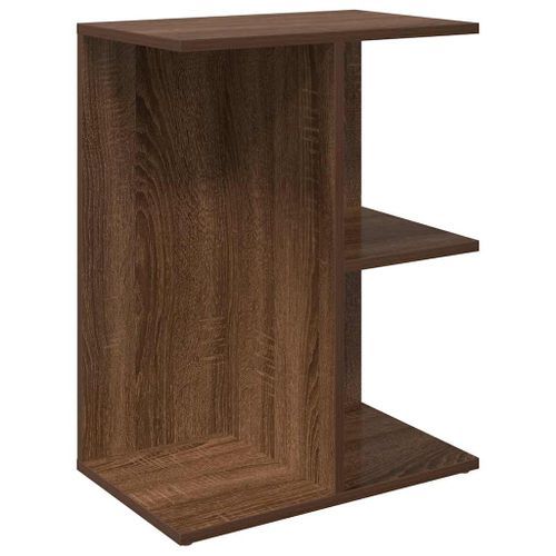 Table de chevet chêne marron 46,5x29x61 cm bois d'ingénierie - Photo n°2; ?>