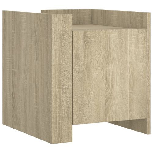 Table de chevet chêne sonoma 45x50x50 cm bois d’ingénierie - Photo n°2; ?>