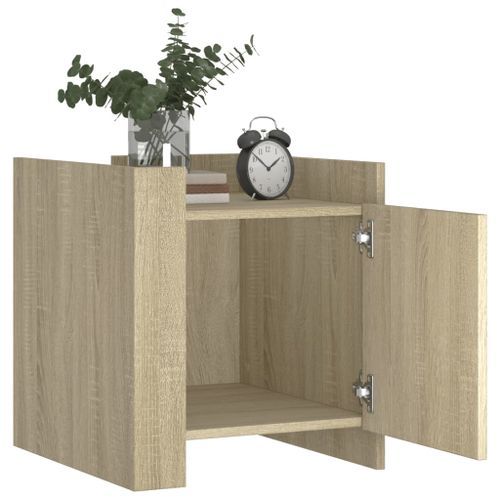 Table de chevet chêne sonoma 45x50x50 cm bois d’ingénierie - Photo n°3; ?>