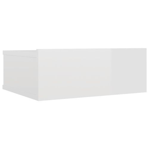 Table de chevet flottante Blanc brillant 40x30x15 cm - Photo n°2; ?>