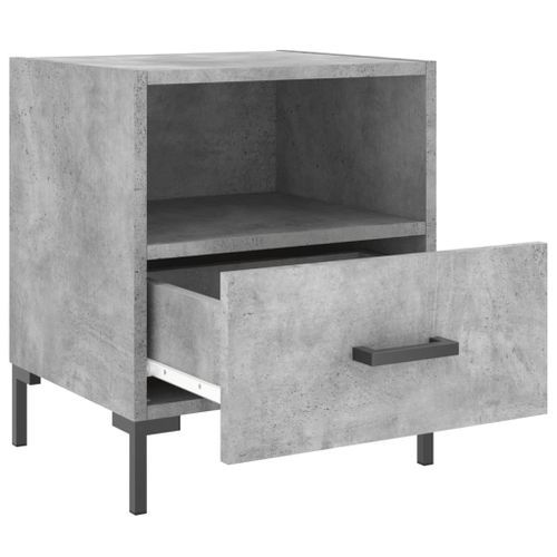 Table de chevet gris béton 40x35x47,5 cm bois d’ingénierie - Photo n°3; ?>