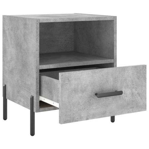 Table de chevet gris béton 40x35x47,5 cm bois d’ingénierie - Photo n°3; ?>