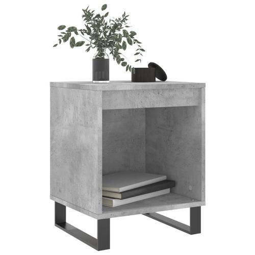 Table de chevet gris béton 40x35x50 cm bois d’ingénierie - Photo n°3; ?>