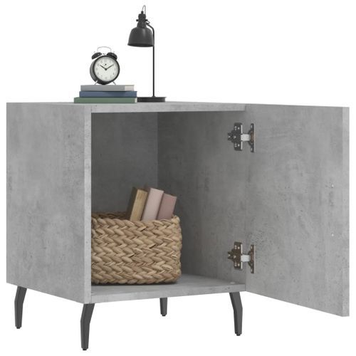 Table de chevet gris béton 40x40x50 cm bois d’ingénierie - Photo n°3; ?>