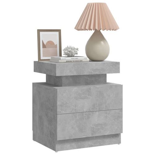 Table de chevet Gris béton 45x35x52 cm Bois d'ingénierie - Photo n°3; ?>