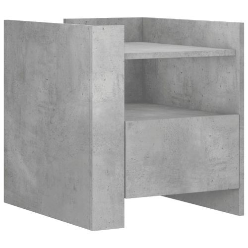 Table de chevet gris béton 45x50x50 cm bois d’ingénierie - Photo n°2; ?>