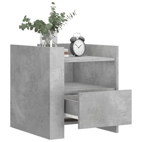 Table de chevet gris béton 45x50x50 cm bois d’ingénierie - Photo n°3; ?>