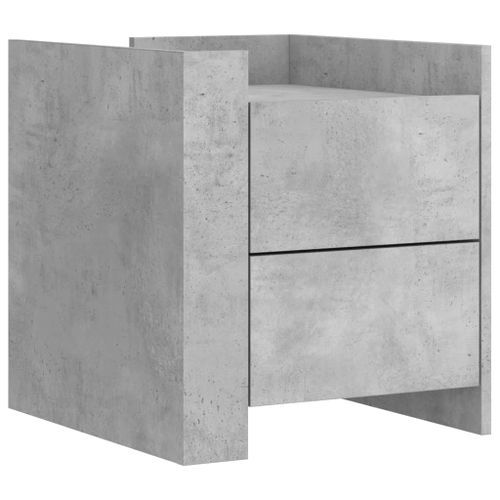 Table de chevet gris béton 45x50x50 cm bois d'ingénierie - Photo n°2; ?>