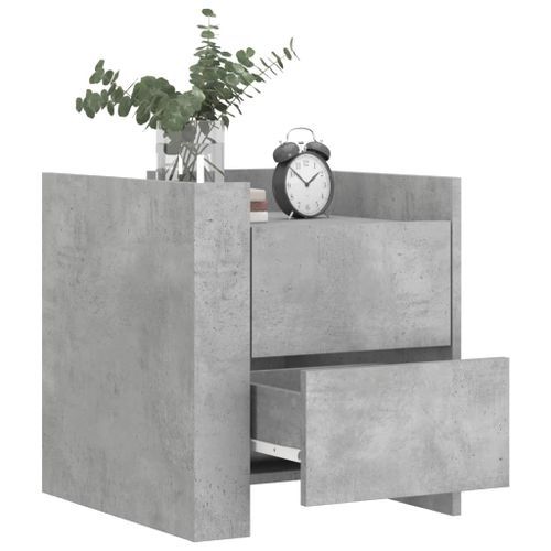 Table de chevet gris béton 45x50x50 cm bois d'ingénierie - Photo n°3; ?>