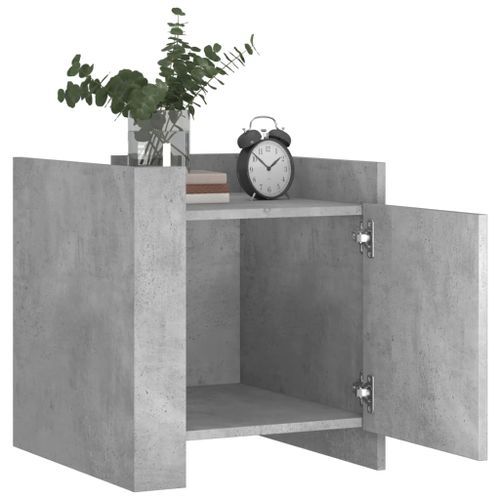 Table de chevet gris béton 45x50x50 cm bois d’ingénierie - Photo n°3; ?>