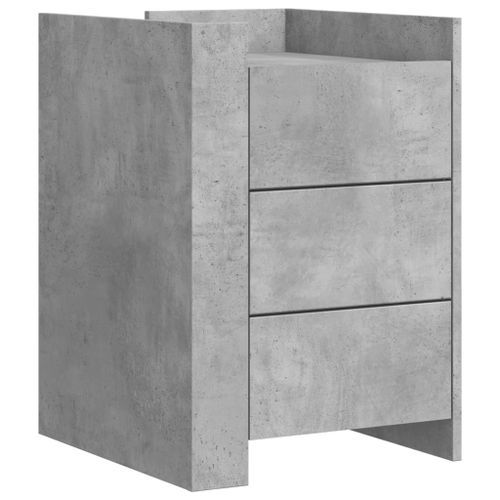 Table de chevet gris béton 45x50x65 cm bois d'ingénierie - Photo n°2; ?>