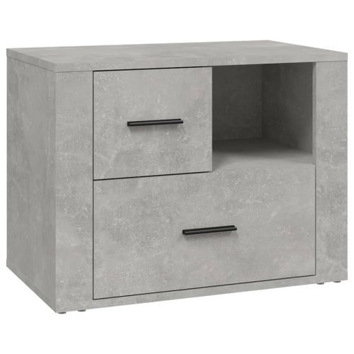 Table de chevet Gris béton 60x36x45 cm Bois d'ingénierie - Photo n°2; ?>