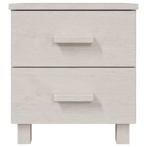 Table de chevet HAMAR Blanc 40x35x44,5 cm Bois de pin massif - Photo n°3; ?>