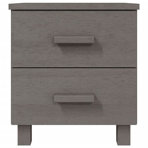 Table de chevet HAMAR Gris clair 40x35x44,5 cm Bois pin massif - Photo n°3; ?>