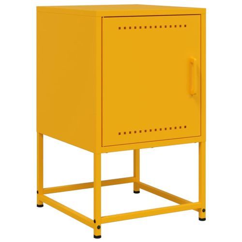 Table de chevet jaune moutarde 36x39x60,5 cm acier - Photo n°2; ?>