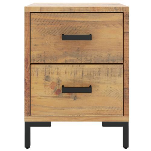 Table de chevet Marron 36x30x45 cm Bois de pin massif - Photo n°3; ?>