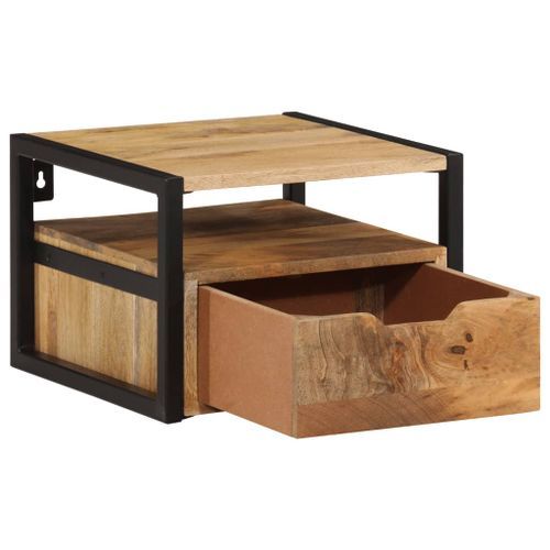 Table de chevet murale 35x35x25 cm bois d'acacia solide - Photo n°2; ?>