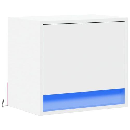 Table de chevet murale avec lumières LED blanc - Photo n°3; ?>