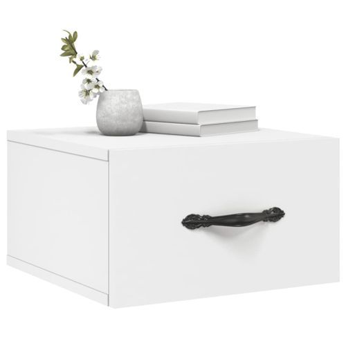 Table de chevet murale blanc 35x35x20 cm - Photo n°3; ?>