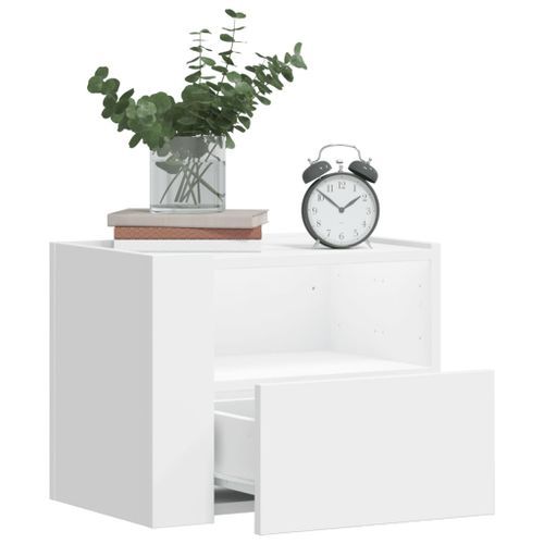 Table de chevet murale blanc 45x30x35 cm - Photo n°3; ?>