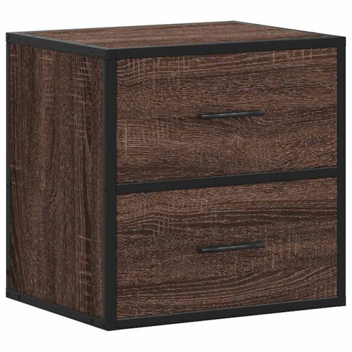 Table de chevet murale chêne marron 40x31x39,5 cm - Photo n°2; ?>