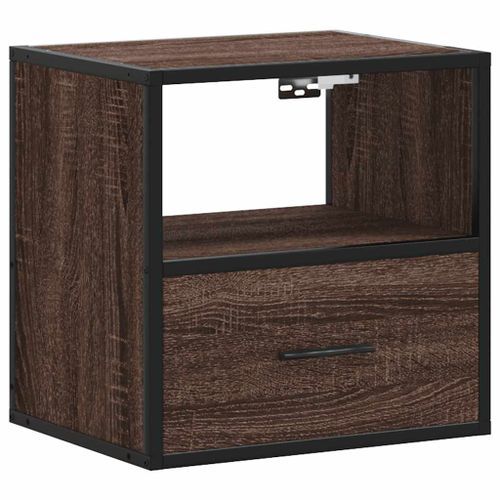 Table de chevet murale chêne marron 40x31x39,5 cm - Photo n°2; ?>